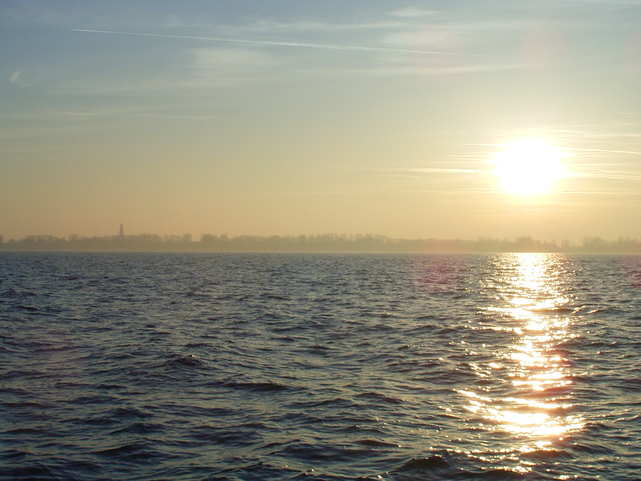 Sunset on the way back to Enkhuizen